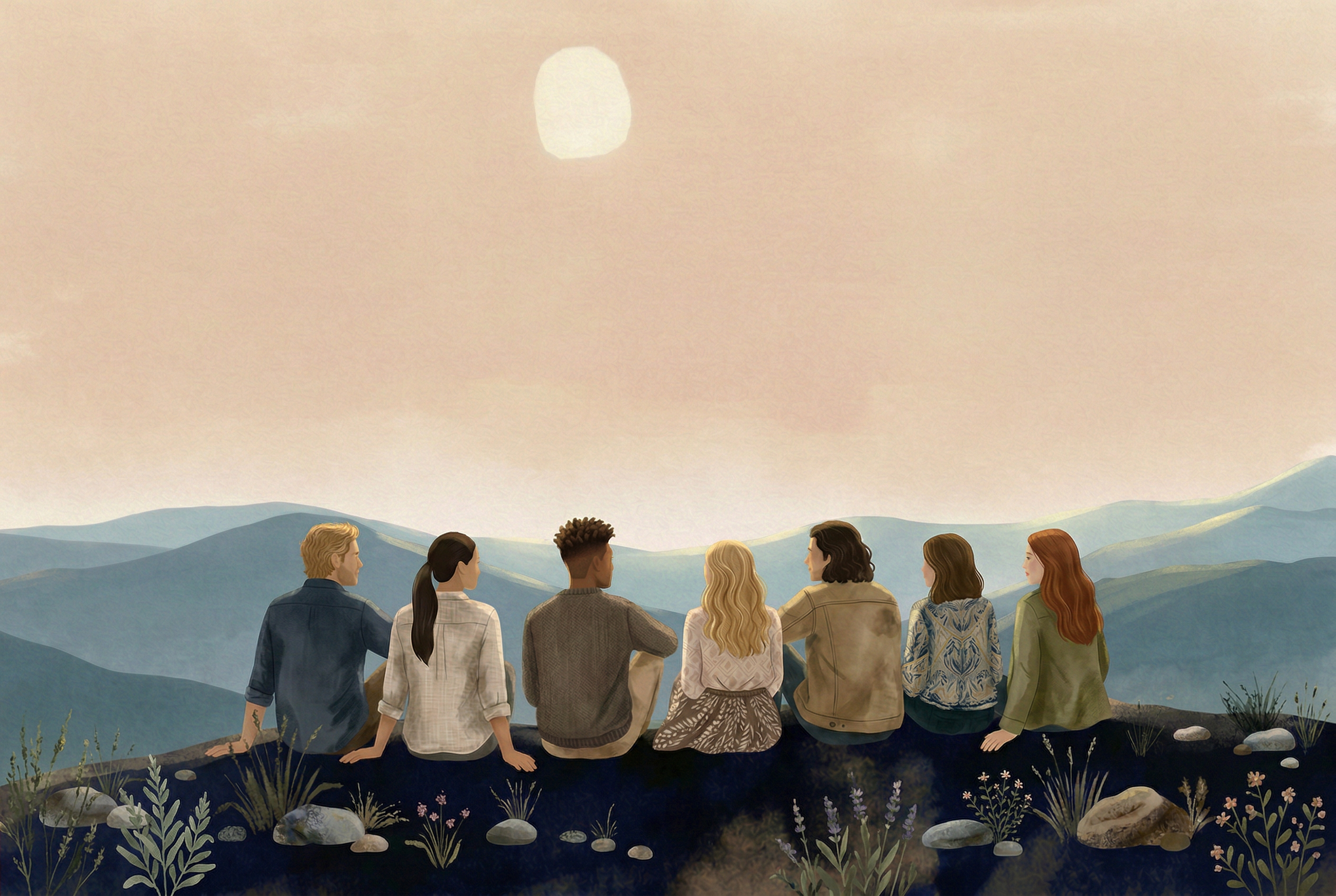 Jóvenes mirando al horizonte